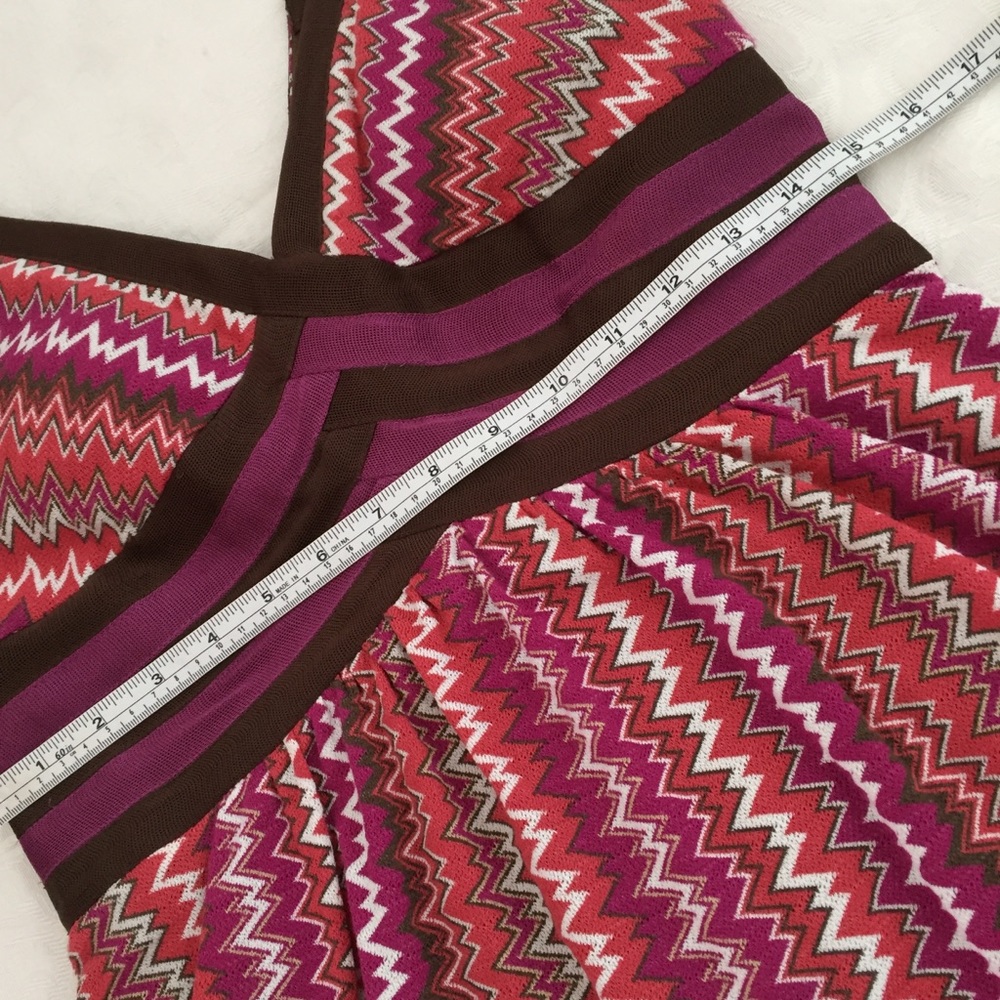 Kay unger multi color knitted chevron print dress - Picture 7 of 7